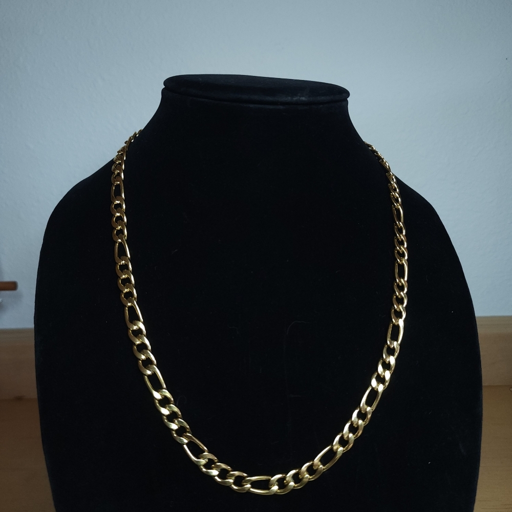 Vintage Figaro Chain Necklace Thick Heavy Link